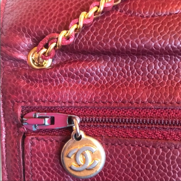 Authentic Chanel Micro Mini Dark Red Caviar Flap Bag - Picture 6 of 7